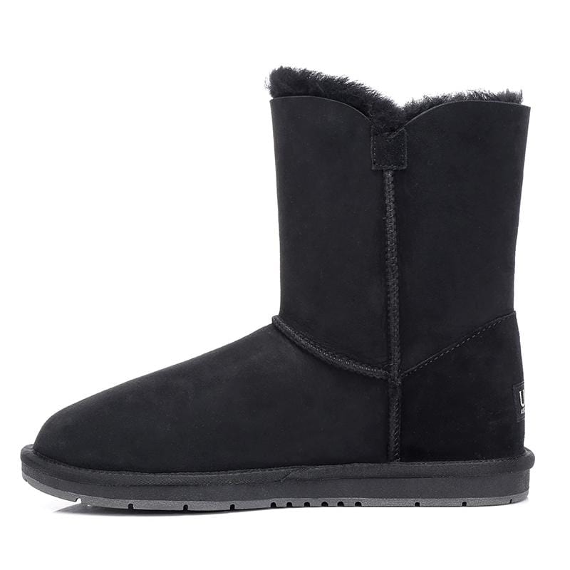 EverUgg Classic Short 1-Button UGG Boots for women, featuring a sheepskin exterior and cozy design.