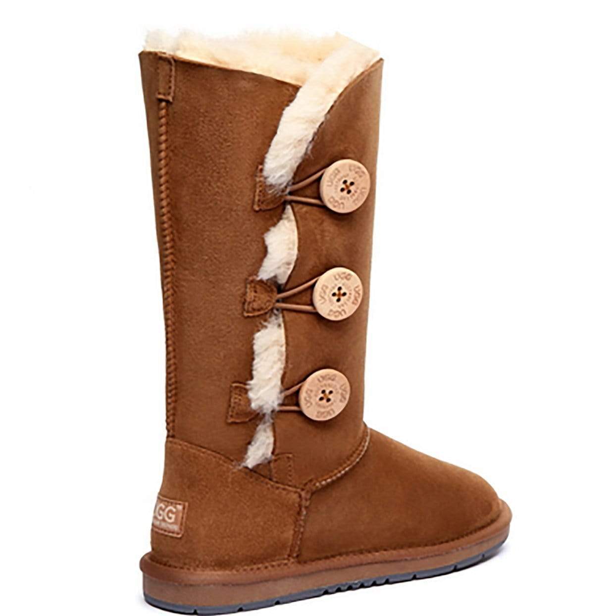 EverUgg Classic Tall 3-Button UGG boots for women with shearling lining, featuring three-button design and tall silhouette.