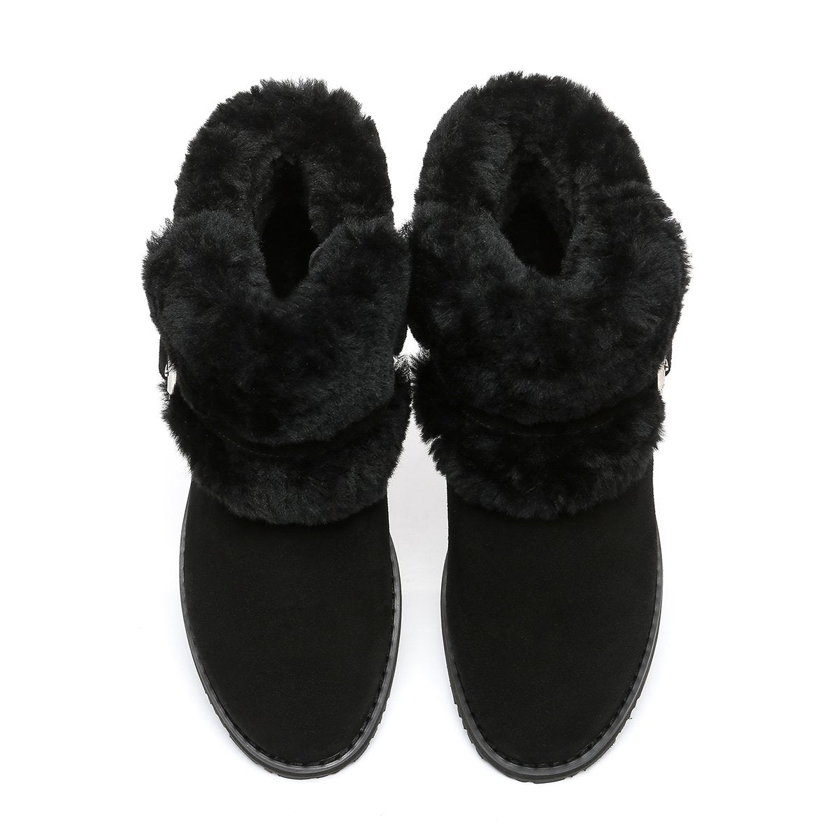 UGG Collette Buckled Strap Fluffy Boots