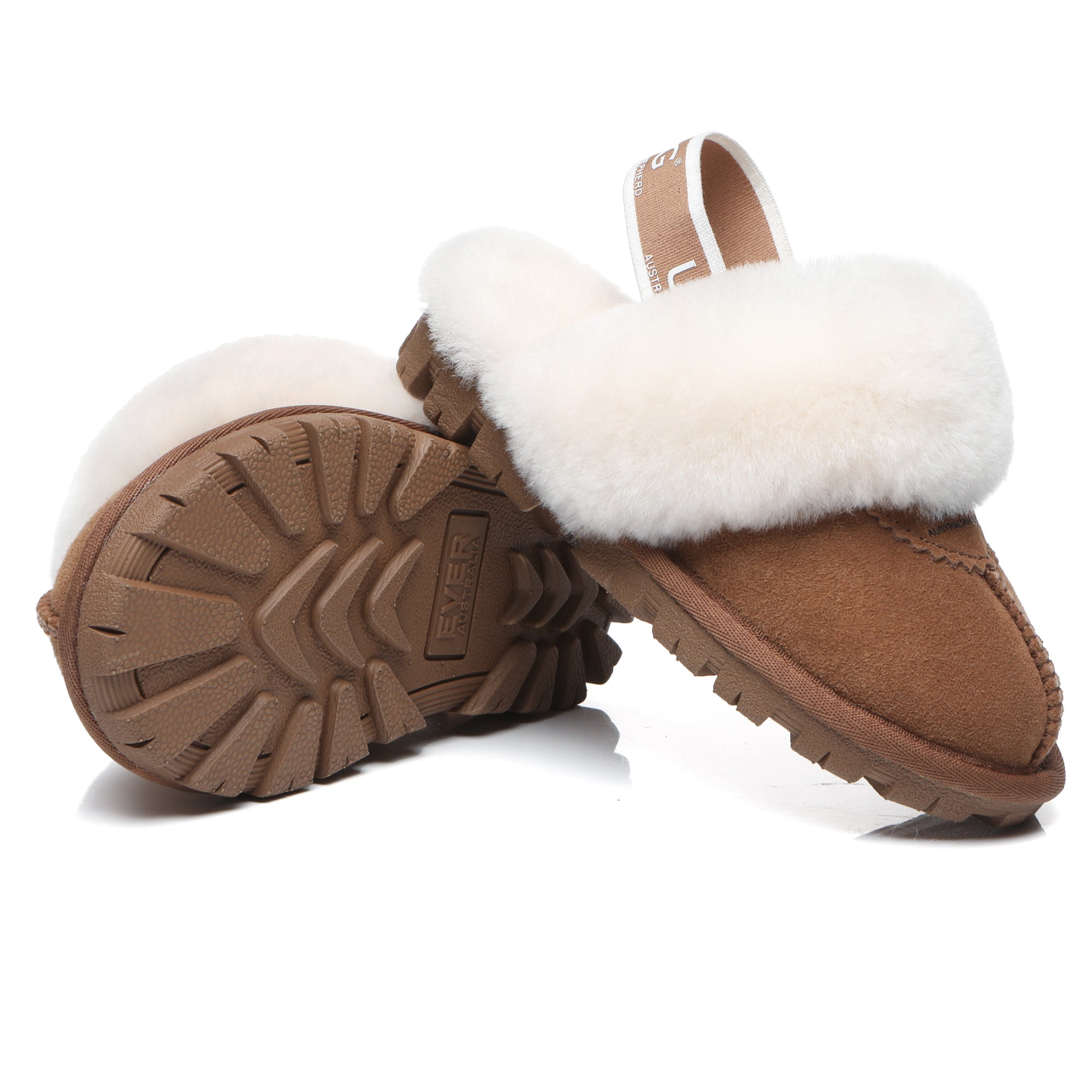 EverUgg Harper Kids UGG slippers in soft fleece with plush lining, designed for comfort and warmth for children.