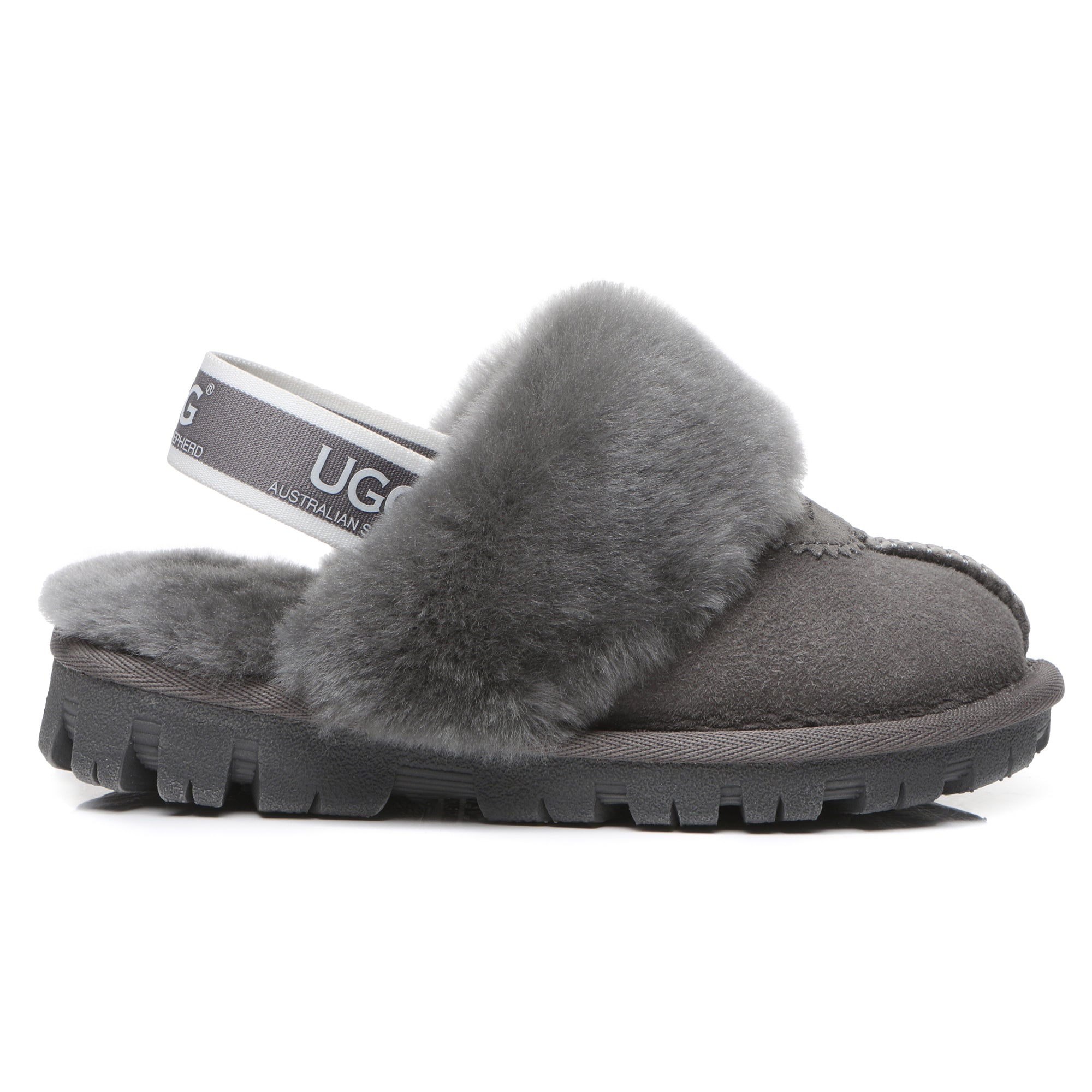 EverUgg Harper Kids UGG slippers with plush lining and soft fabric for comfortable indoor wear.