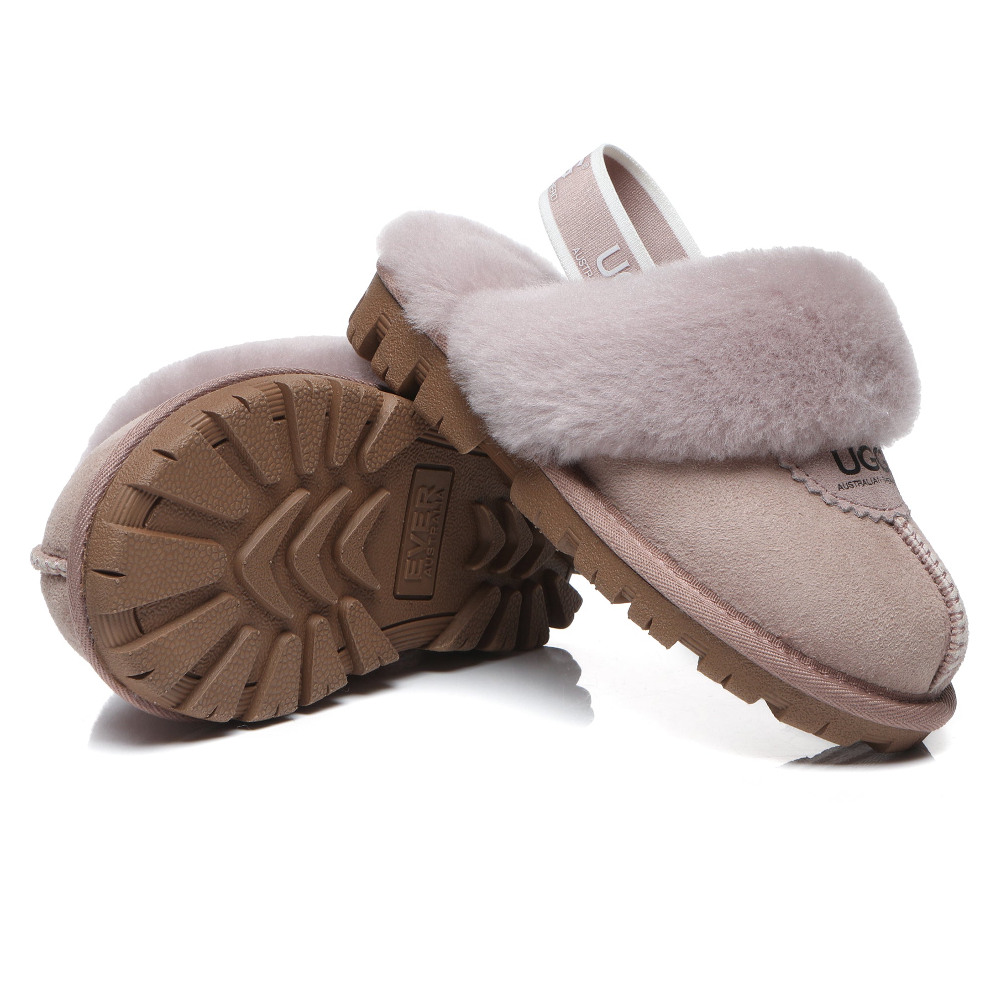 EverUgg Harper Kids UGG slippers featuring soft, cozy fabric and slip-on design for comfortable indoor wear.