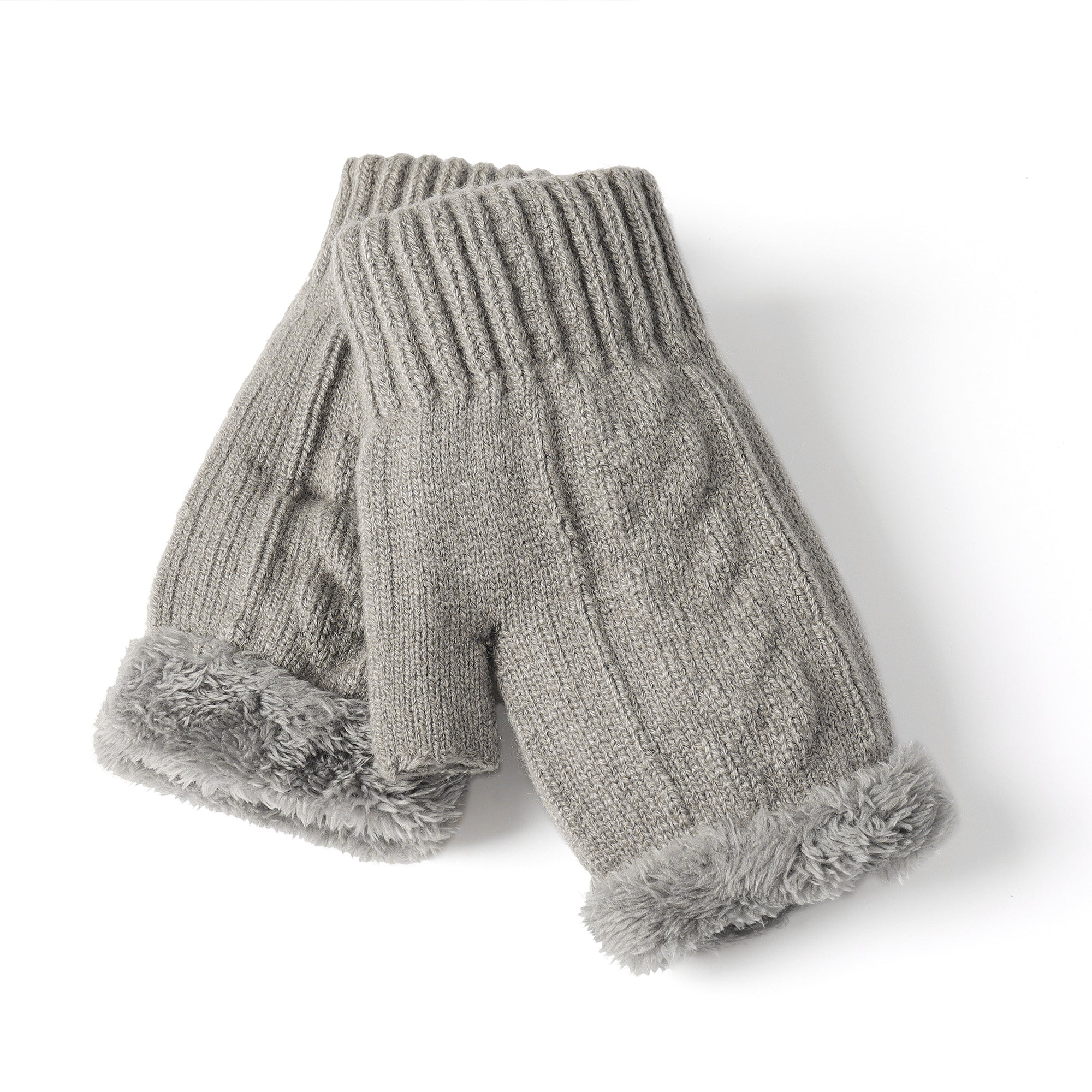 Fingerless Ultra Plush Knit Gloves