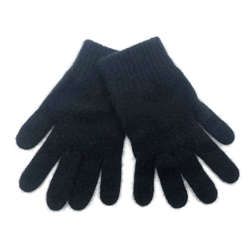 Plain Possum Merino Gloves - Black
