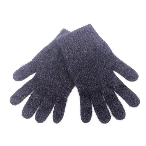 Plain Possum Merino Gloves - Grape