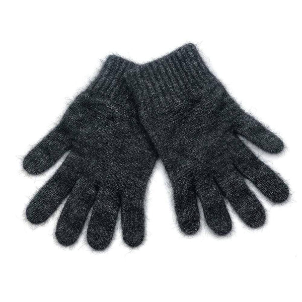 Plain Possum Merino Gloves - Grey