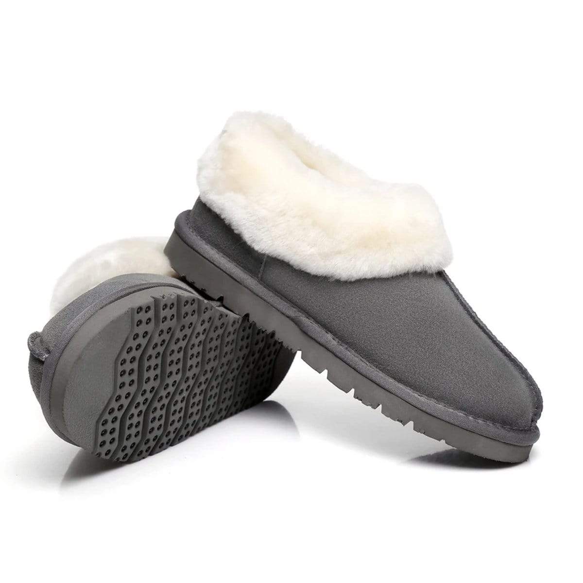 EverUgg Premium Ankle UGG slippers for women, soft plush interior, cozy ankle design, and durable rubber sole.