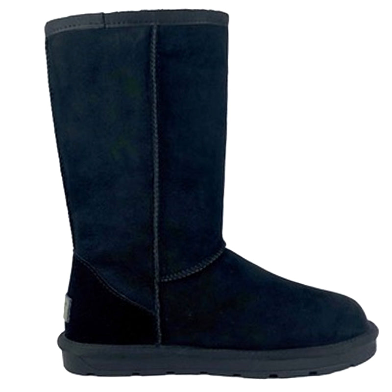 Black Auzland classic tall UGG boots for women, Australian-made sheepskin footwear with cozy, premium design.