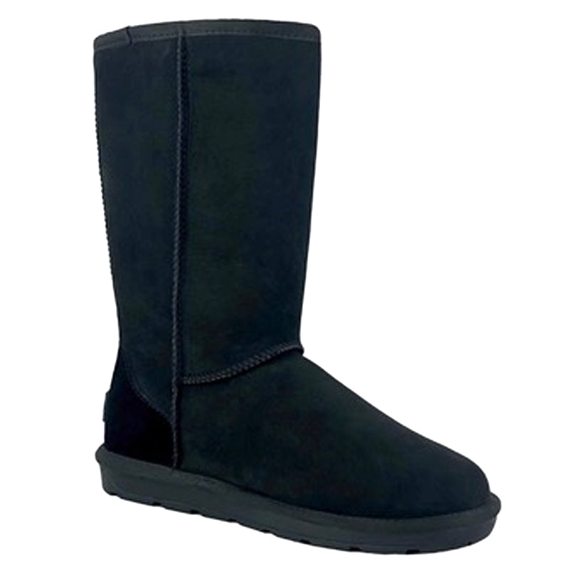 Black Auzland premium classic tall UGG boots for women, Australian-made sheepskin-lined footwear with a cozy, timeless design.