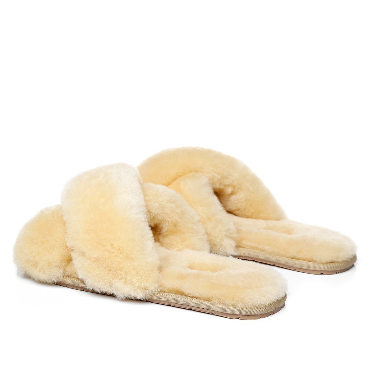 EverUgg Premium Cross Fluff Slides for women, cozy slippers with plush cross-fluff design, perfect for comfortable indoor wear.