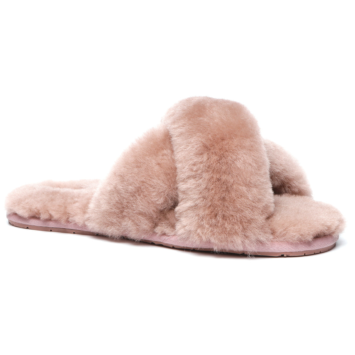 EverUgg Premium Cross Fluff Slides for women, cozy slip-on slippers featuring plush cross-fluff design and comfortable sole.
