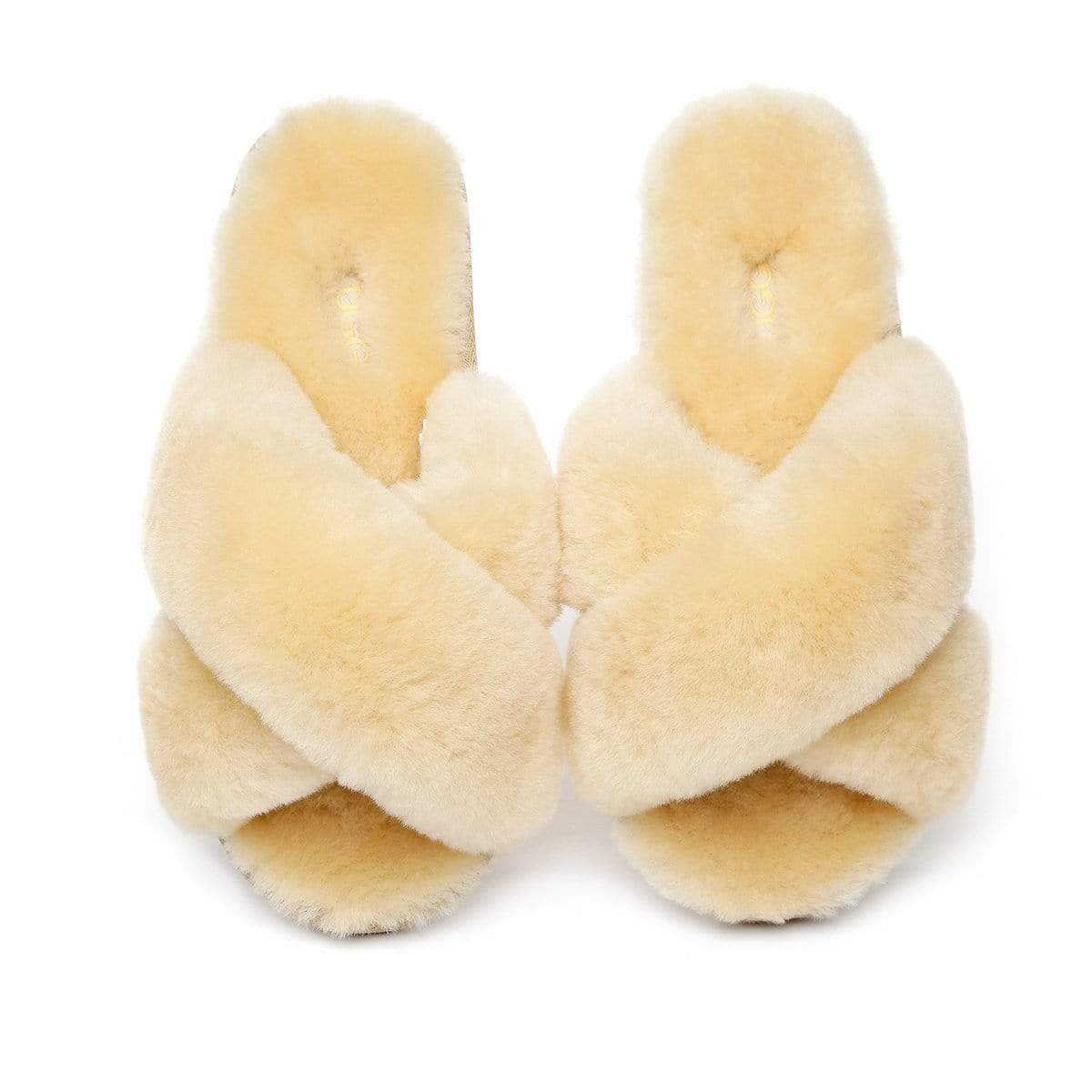 EverUgg Premium Cross Fluff Slides for women featuring soft, plush cross-fluff straps and comfortable slip-on design.
