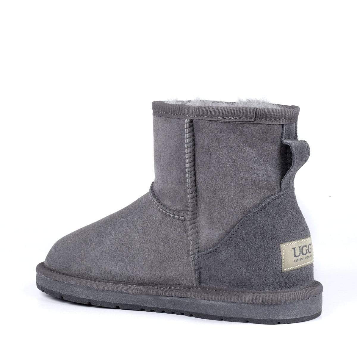 A pair of Auzland Premium Mini Classic UGG Boots for women featuring soft sheepskin lining and a cozy, stylish design.