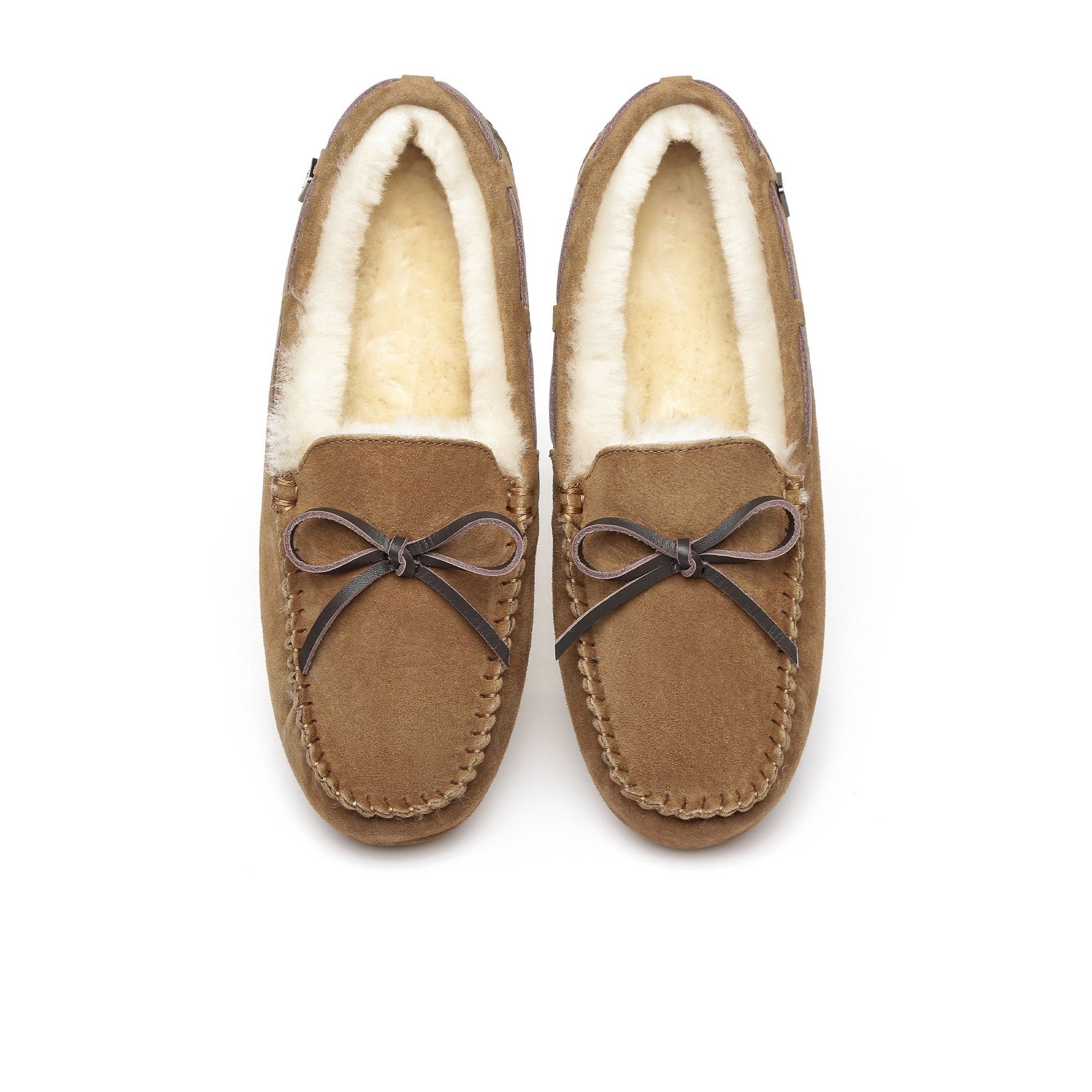 EverUgg moccasin with premium sheepskin insole, showcasing soft leather upper and comfortable slip-on design for women.