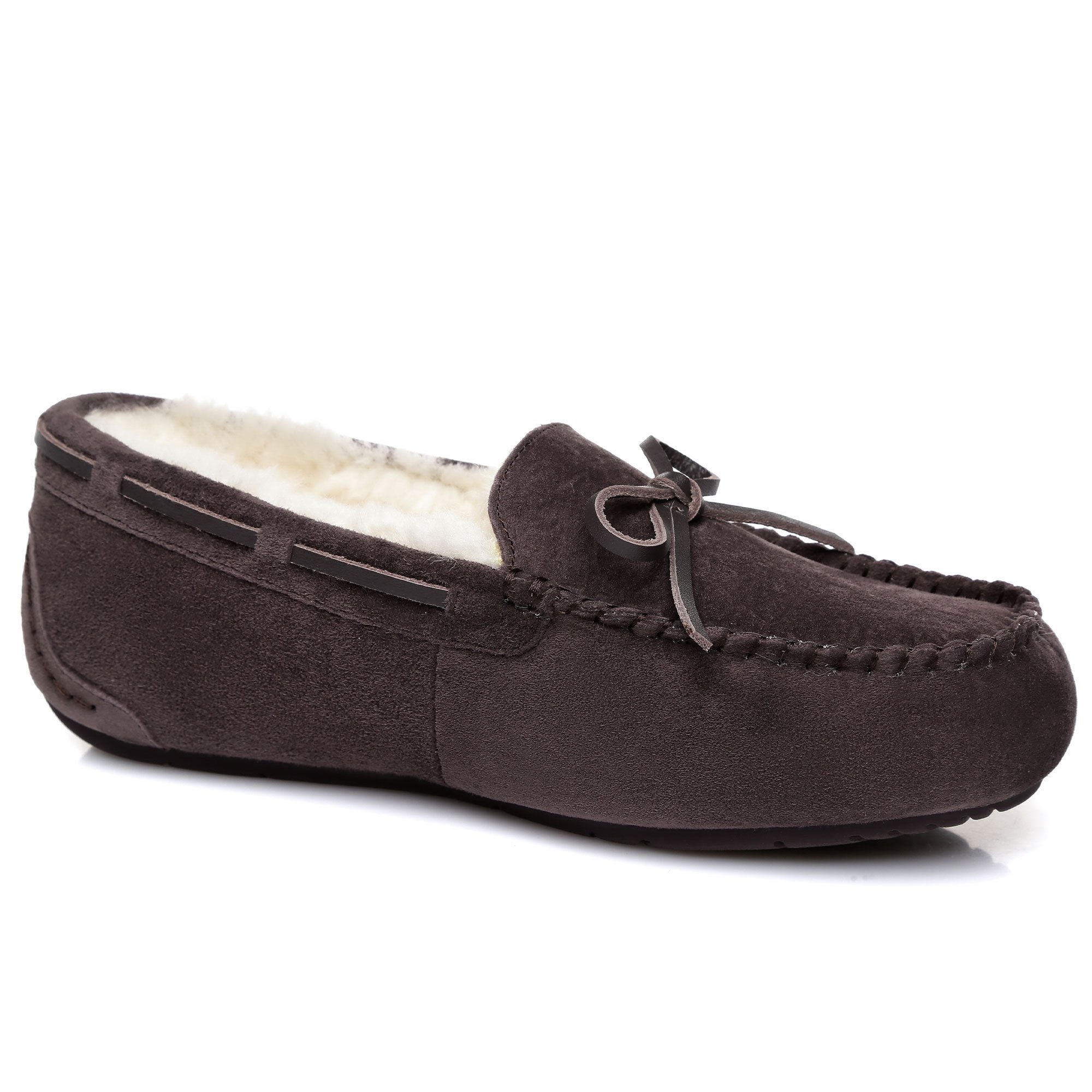 EverUgg moccasin with premium sheepskin insole, showcasing the soft interior and classic loafer style for women.