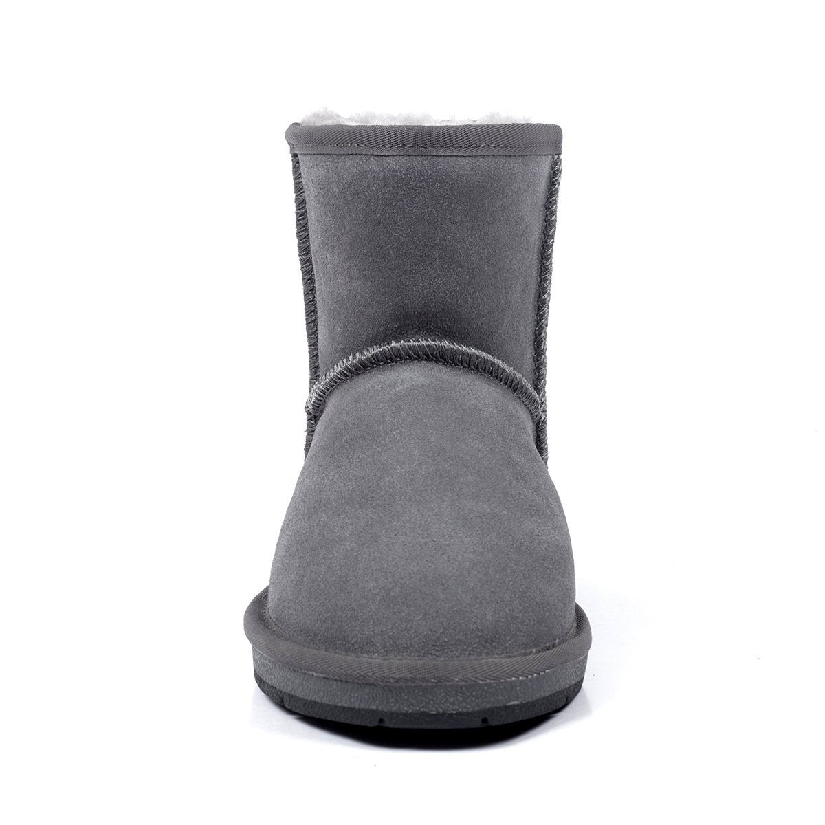 Auzland Premium Suede Mini Classic UGG Boots for women, showcasing soft suede material and cozy design in a close-up shot.