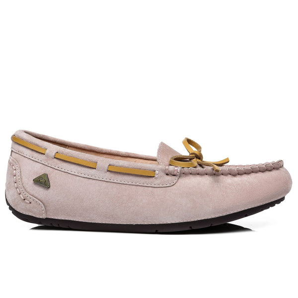 EverUgg Premium Summer Moccasin for women in dawn pink, featuring soft leather and comfortable slip-on design.