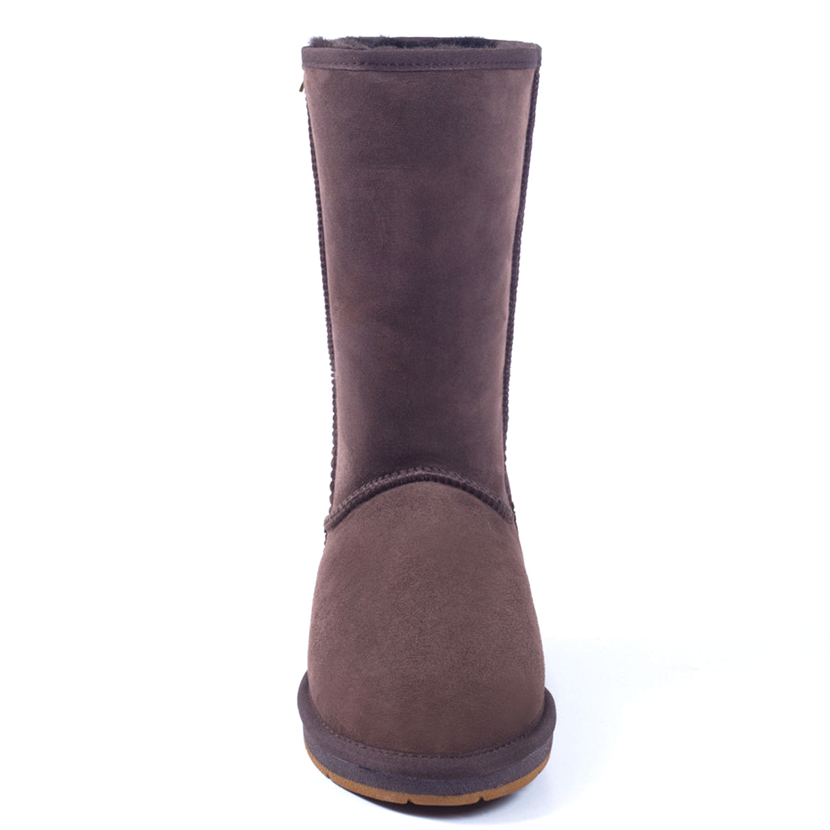 Auzland premium tall classic UGG boots in chocolate brown, showing the cozy shearling-lined exterior and tall boot design.