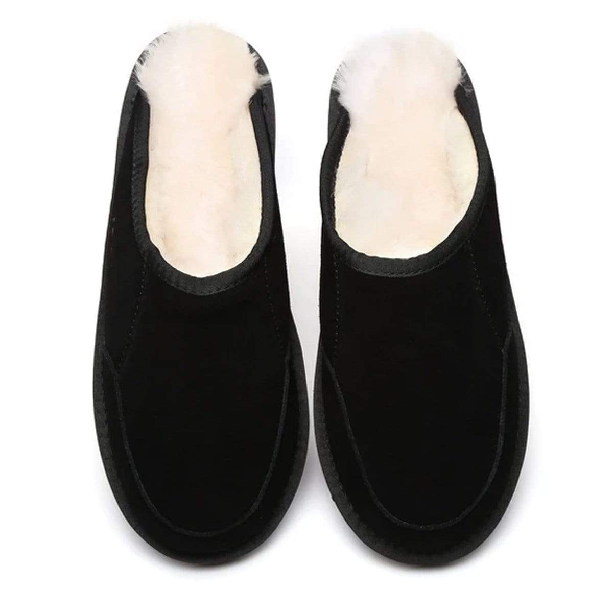 EverUgg men's premium ultra comfy slippers with plush lining, dark-colored slip-on design, and soft textured soles.