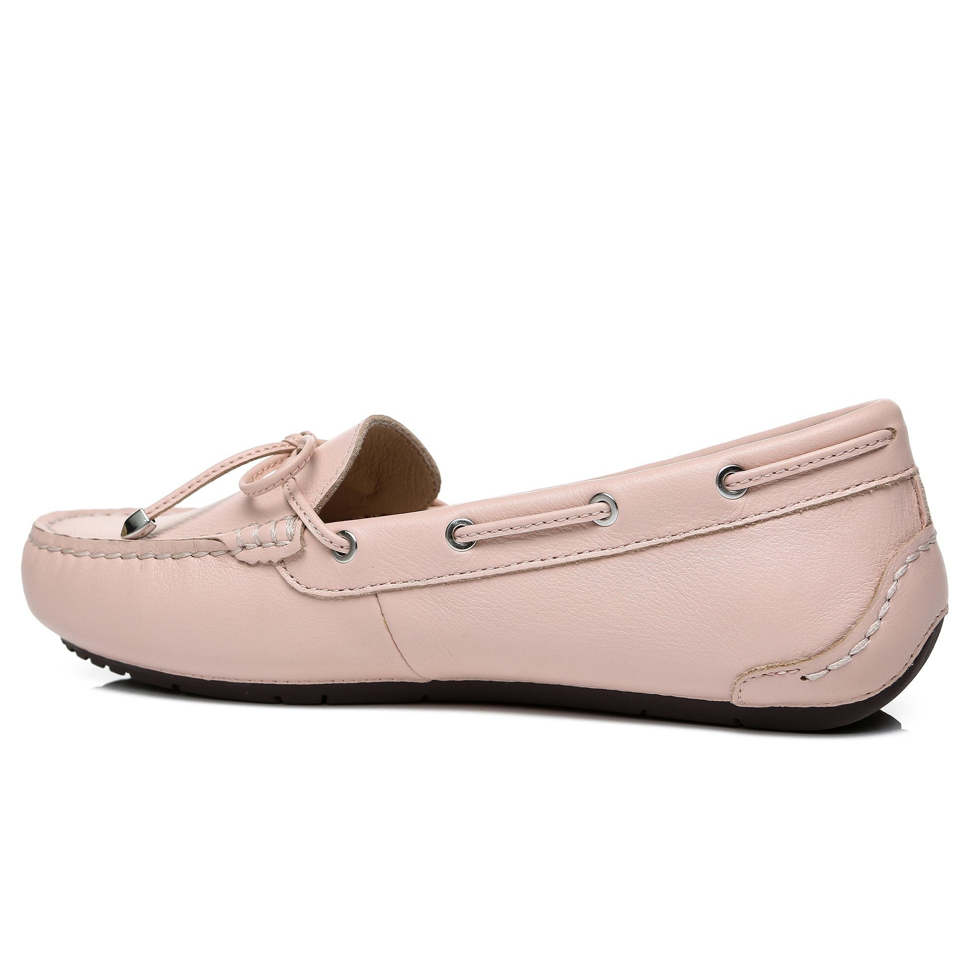 EverUgg Sammy women's leather moccasin shoes with a smooth finish, rounded toe, and classic slip-on design.
