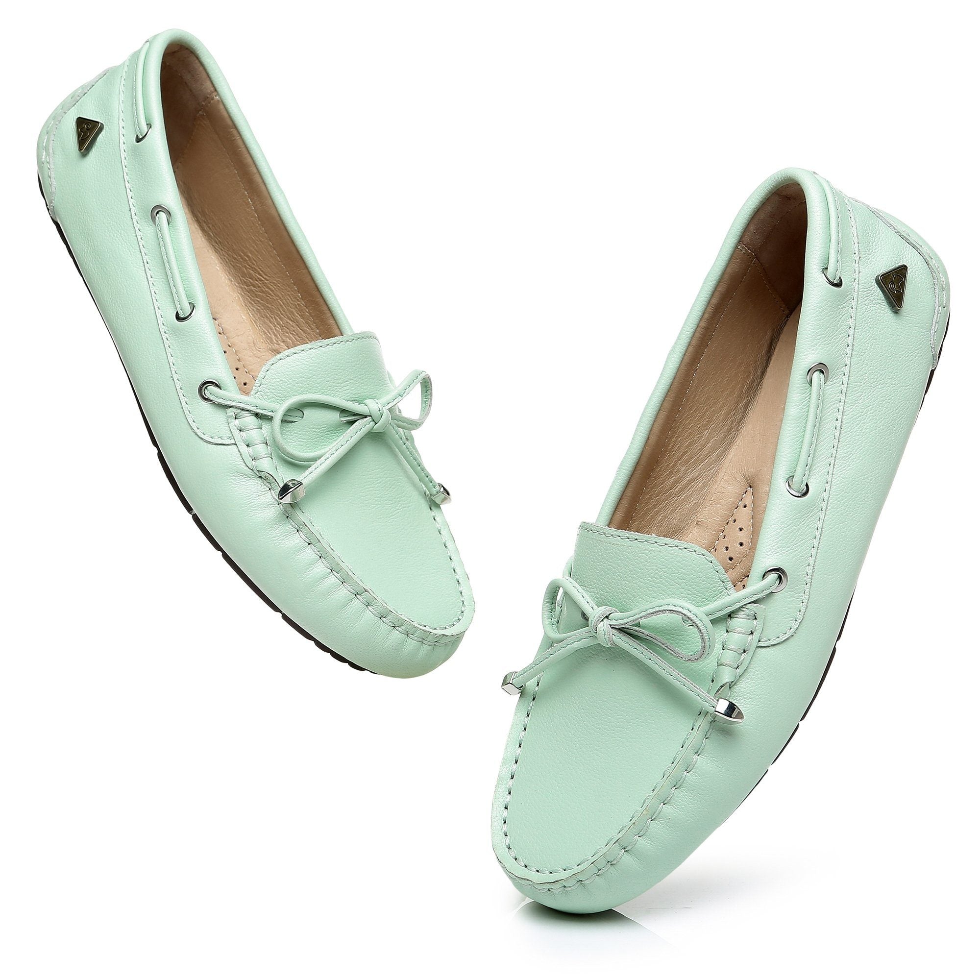 EverUgg Sammy women's leather moccasin shoes with a classic design and soft leather upper, featuring stitching detail and a comfortable sole.