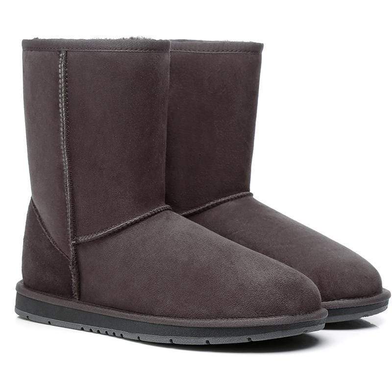 EverUgg short classic UGG boots for women, featuring soft suede exterior and cozy shearling lining, shown on a neutral background.