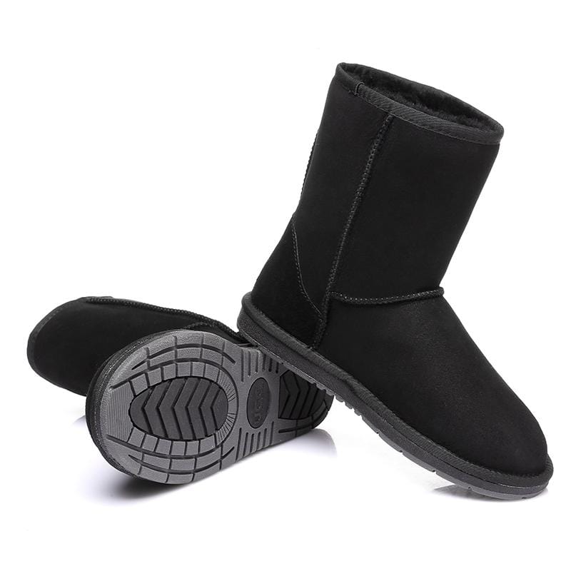 EverUgg short classic UGG boots for women, showing cozy shearling-lined exterior and stylish ankle height.