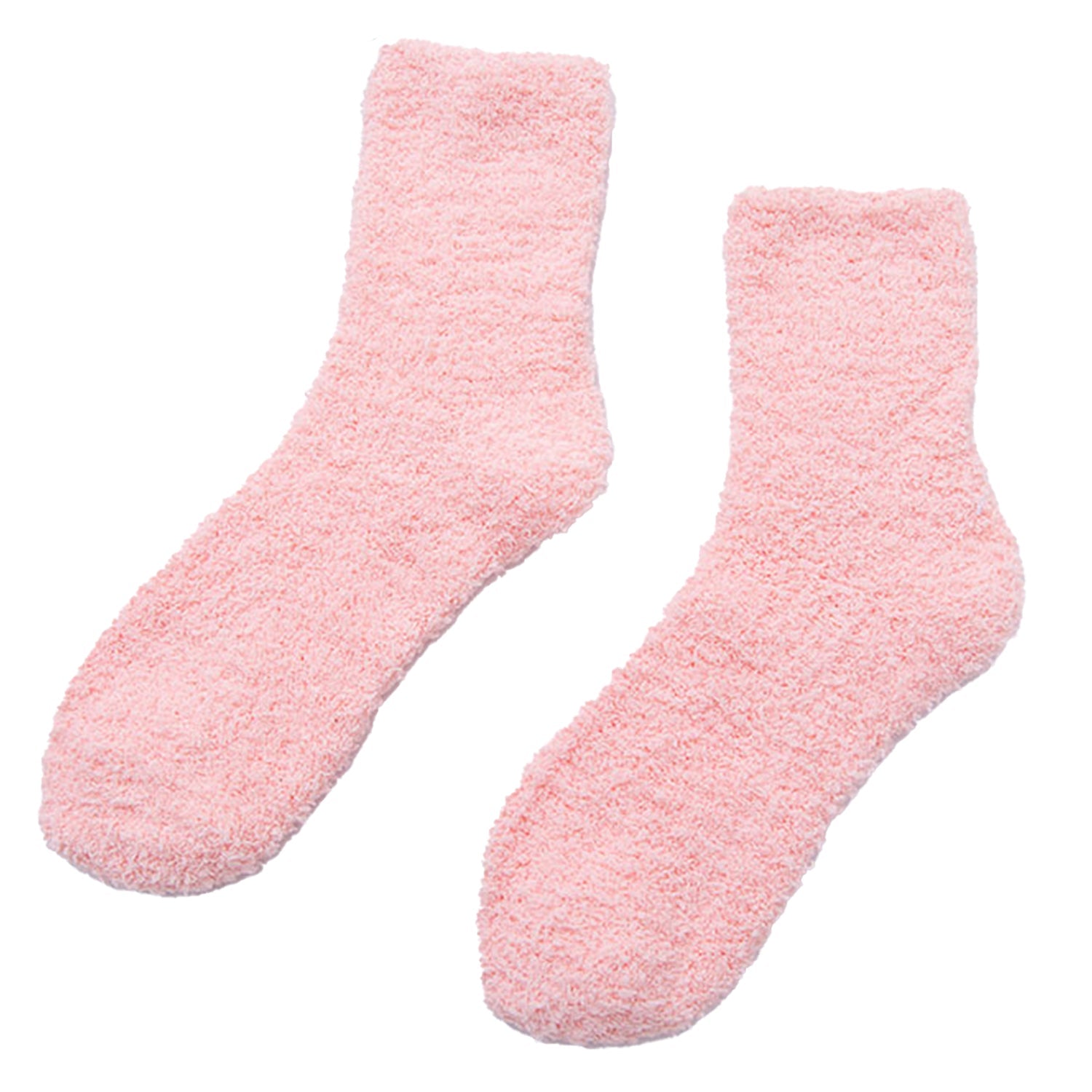 Light pink Snuggyz® ultra soft socks displayed on a flat surface, showcasing their cozy, plush fabric and comfortable fit.