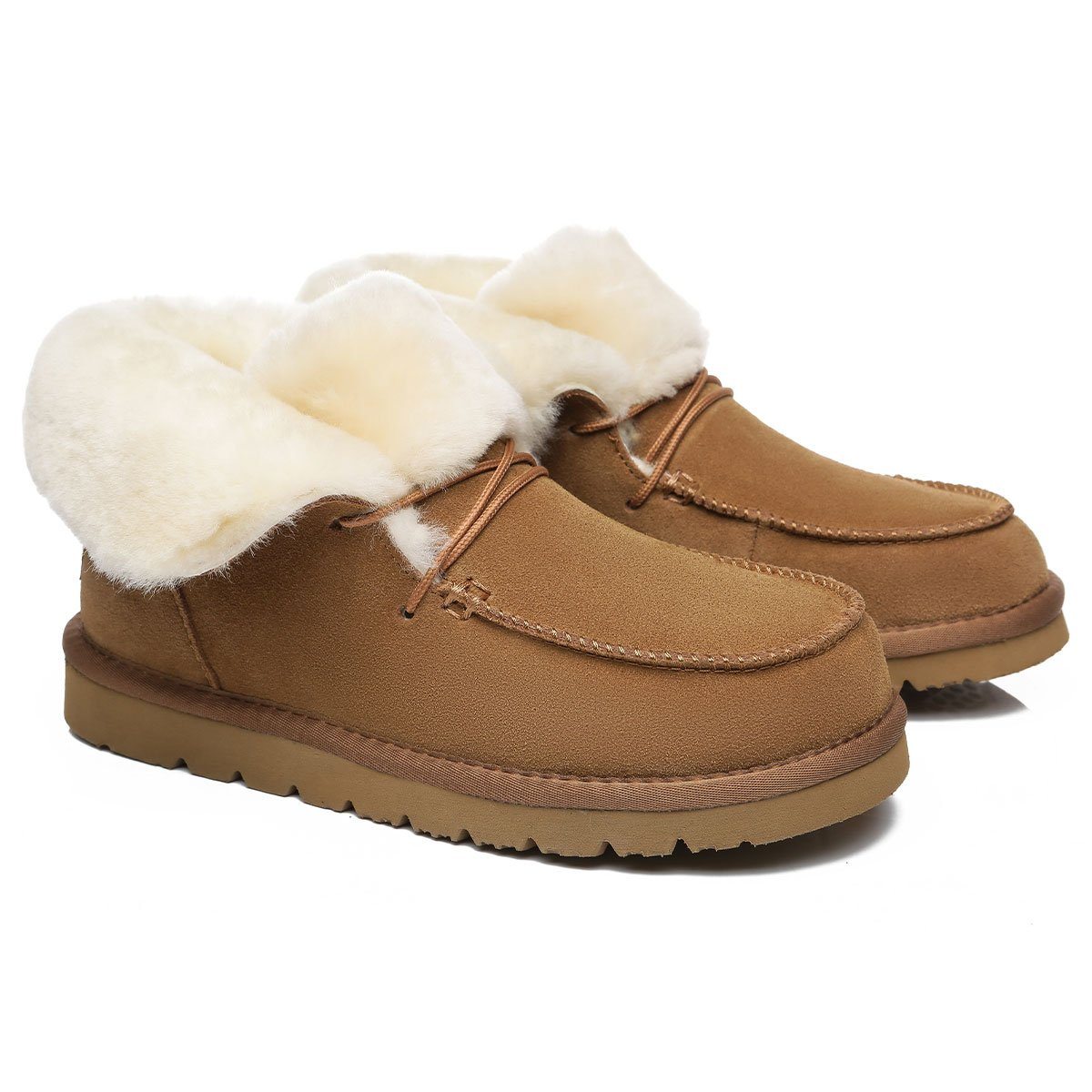 UGG Alana Wool Collar Ankle Sheepskin Boots