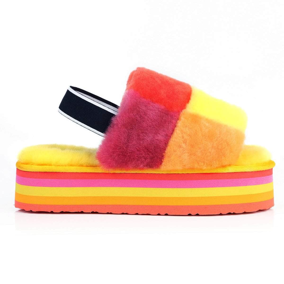 uggs slides yellow