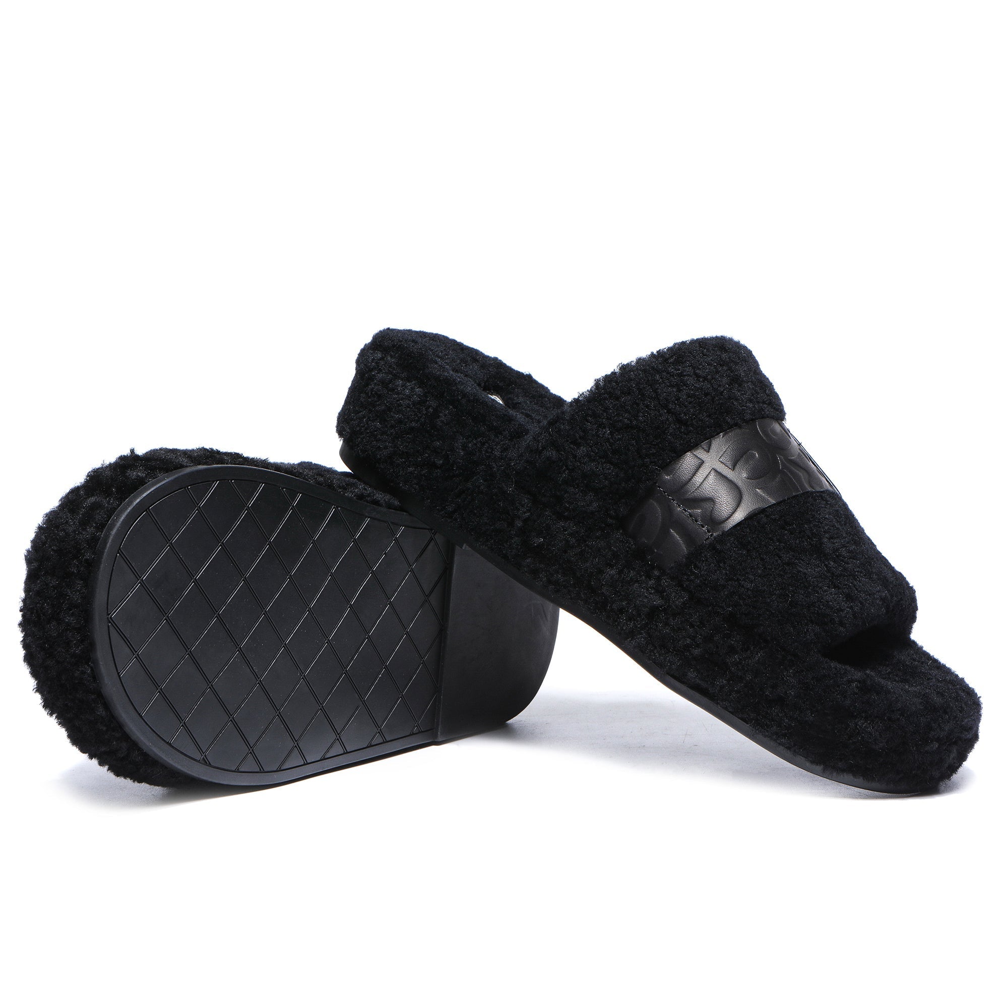 EverUgg UGG Georgie sheepskin wool slides for women, featuring plush sheepskin lining and casual slip-on design.