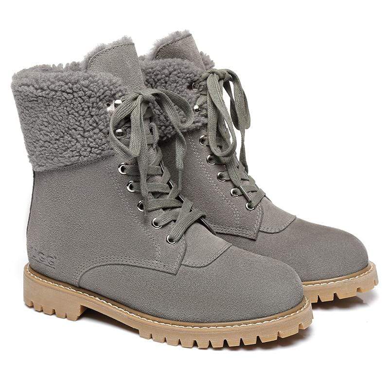 EverUgg UGG Irene fashion boots for women, stylish ankle shoes with suede finish and block heel, ideal for casual or dressy outfits.