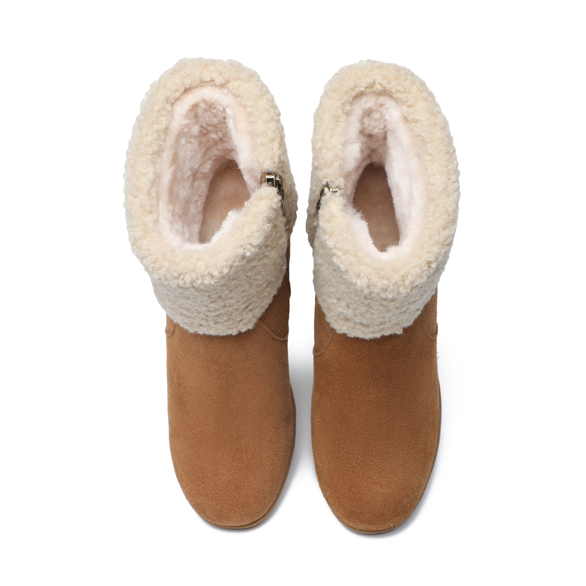 EverUgg UGG Joey Wedge fashion boots for women featuring stylish design and comfortable wedge heel, shown in a side view.
