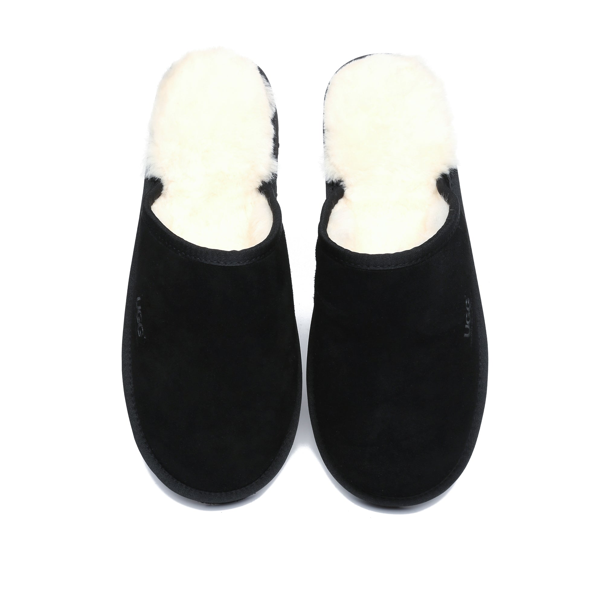 EverUgg men's black slippers with ultra comfort soles, casual slip-on shoes for men, soft and cozy indoor footwear