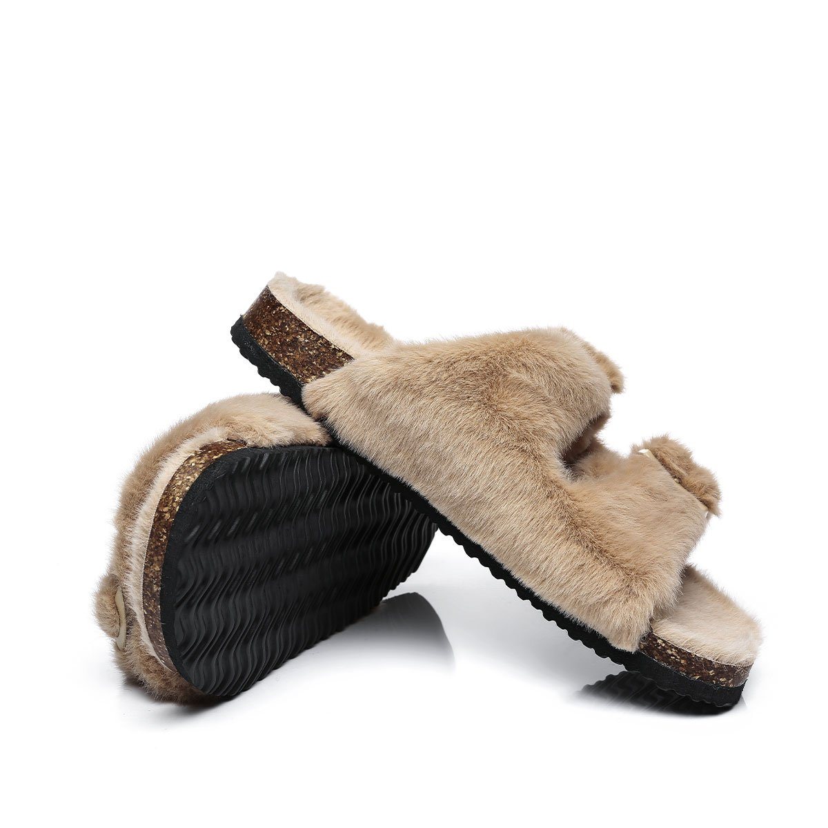EverUgg UGG Mila women's fluffy sandal with plush upper and comfortable slide design, perfect for casual wear.