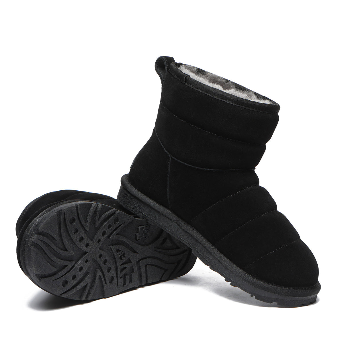 EverUgg UGG Mini Puffer Boots for women with quilted exterior, ankle height, and cozy design, perfect for winter fashion.