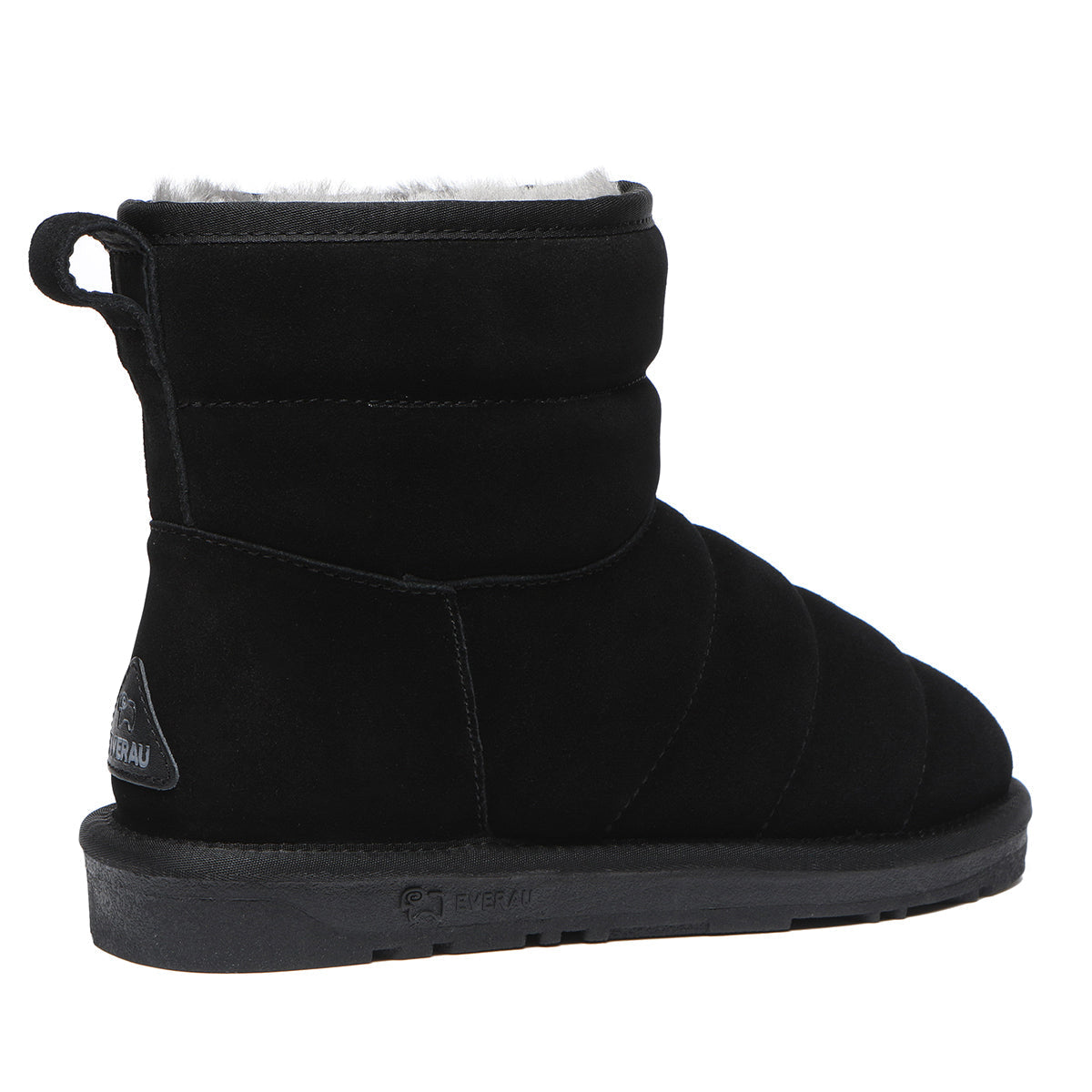 EverUgg UGG Mini Puffer Boots for women, showing stylish black puffer design with ankle height and cozy appearance.