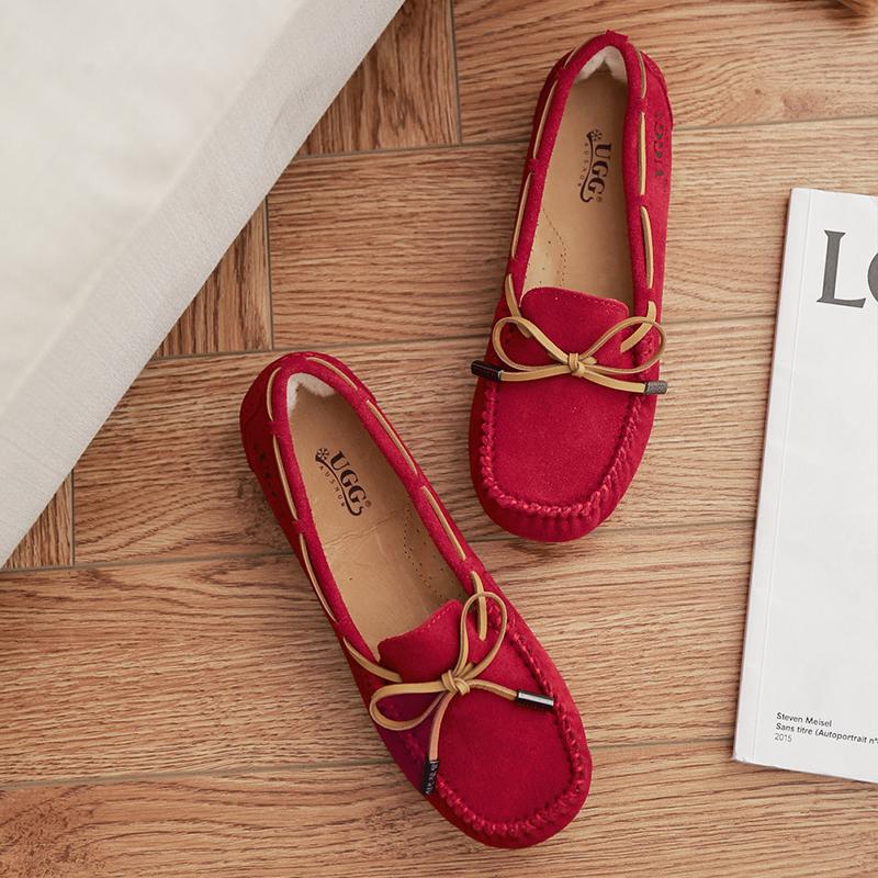 AuSnow UGG Ozsnow Moccasin slippers for women, cozy slip-on shoes with plush interior and durable sole, ideal for indoor comfort
