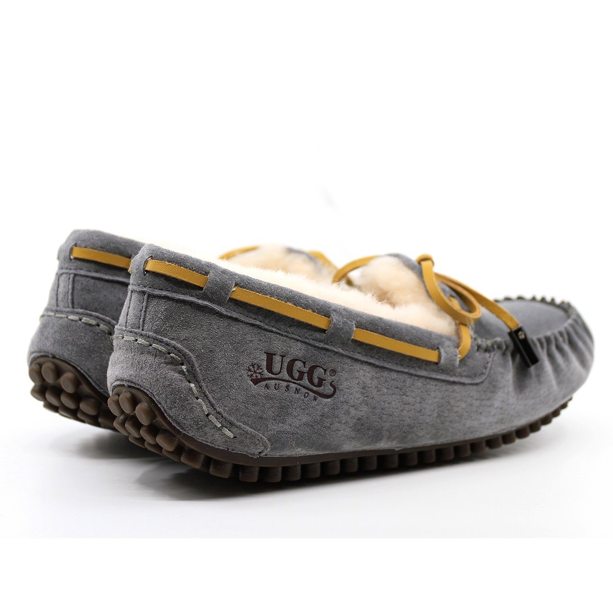 AuSnow UGG Ozsnow Premium Moccasin women's slippers with soft leather and cozy lining, ideal for comfortable indoor wear.