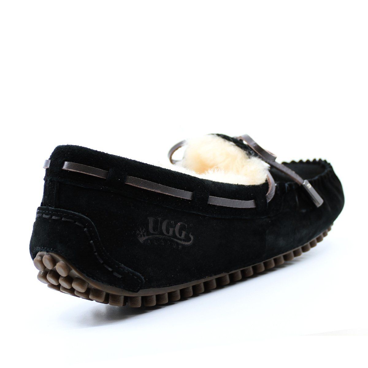 AuSnow UGG Ozsnow Premium Moccasin slippers for women, featuring soft suede material and cozy lining, perfect for indoor comfort.