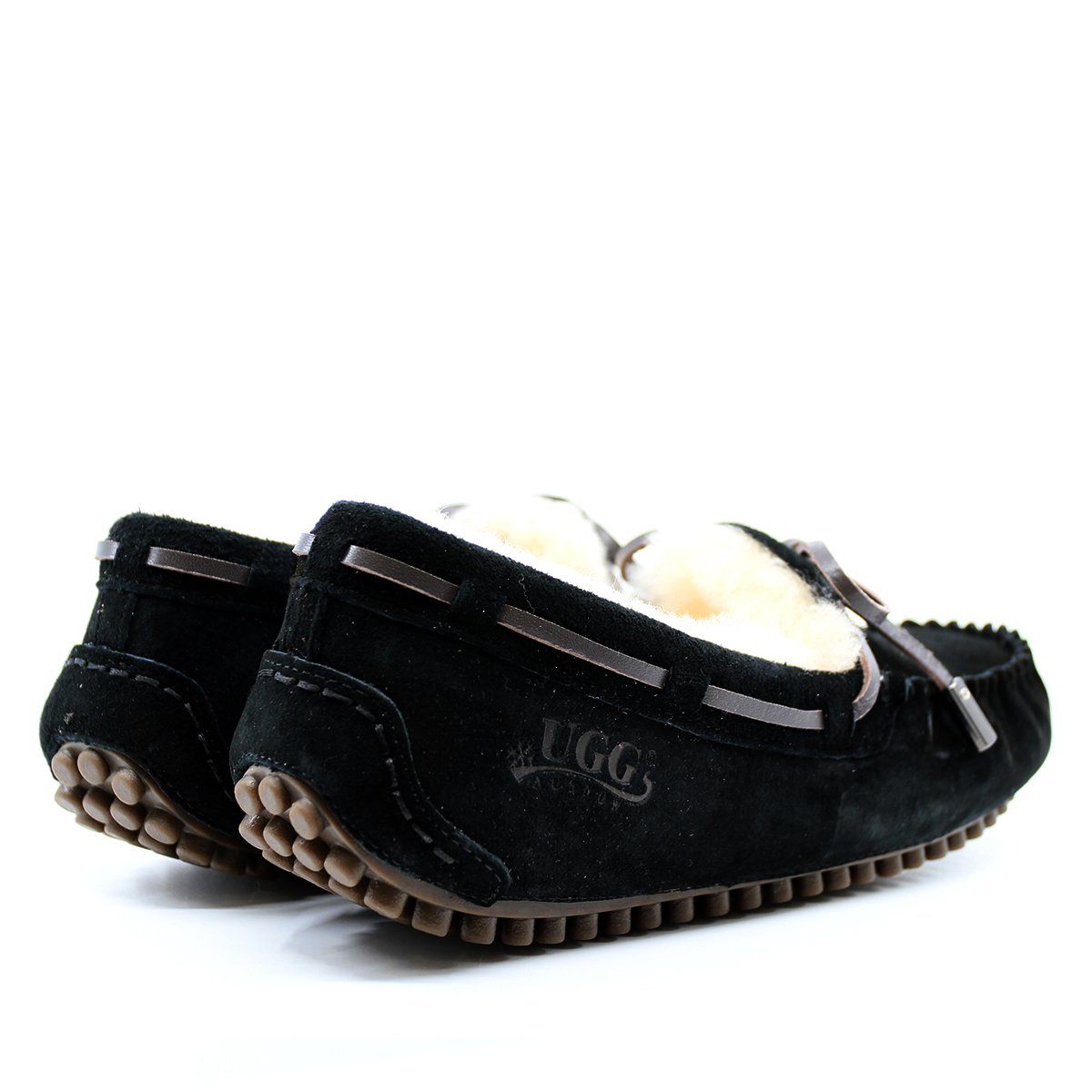 AuSnow UGG Ozsnow Premium Moccasin women's slippers with soft suede exterior and cozy lining, designed for comfort and style.