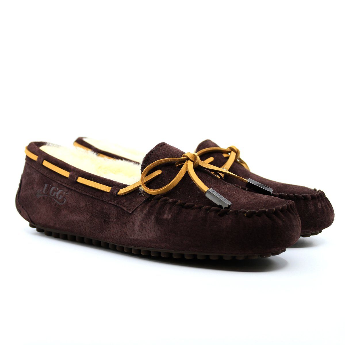 AuSnow UGG Ozsnow Premium Moccasin women's slippers with plush lining and soft leather exterior, slip-on style for cozy comfort.