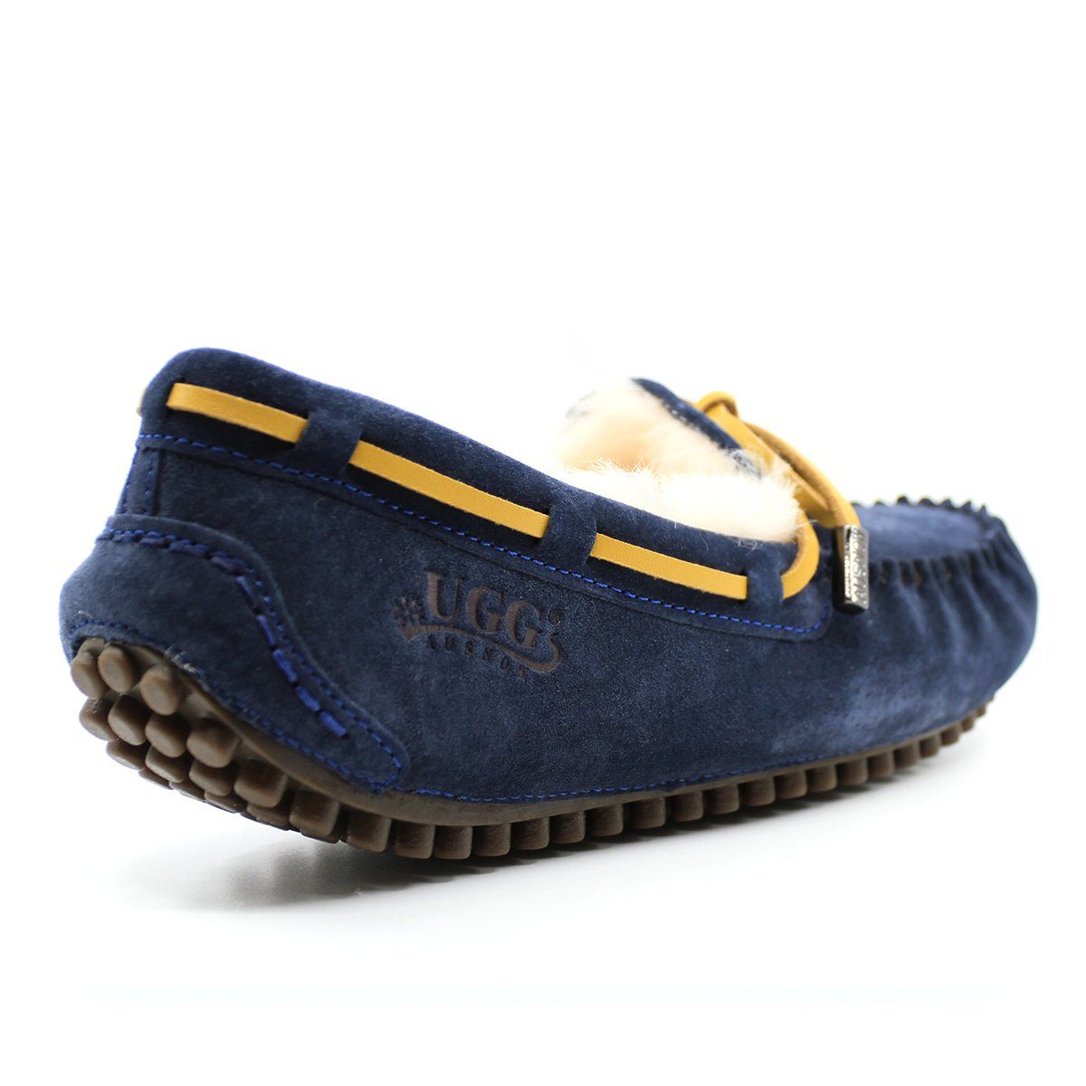 AuSnow UGG Ozsnow Premium Moccasin slippers for women, featuring soft suede material and cozy interior for comfortable wear.