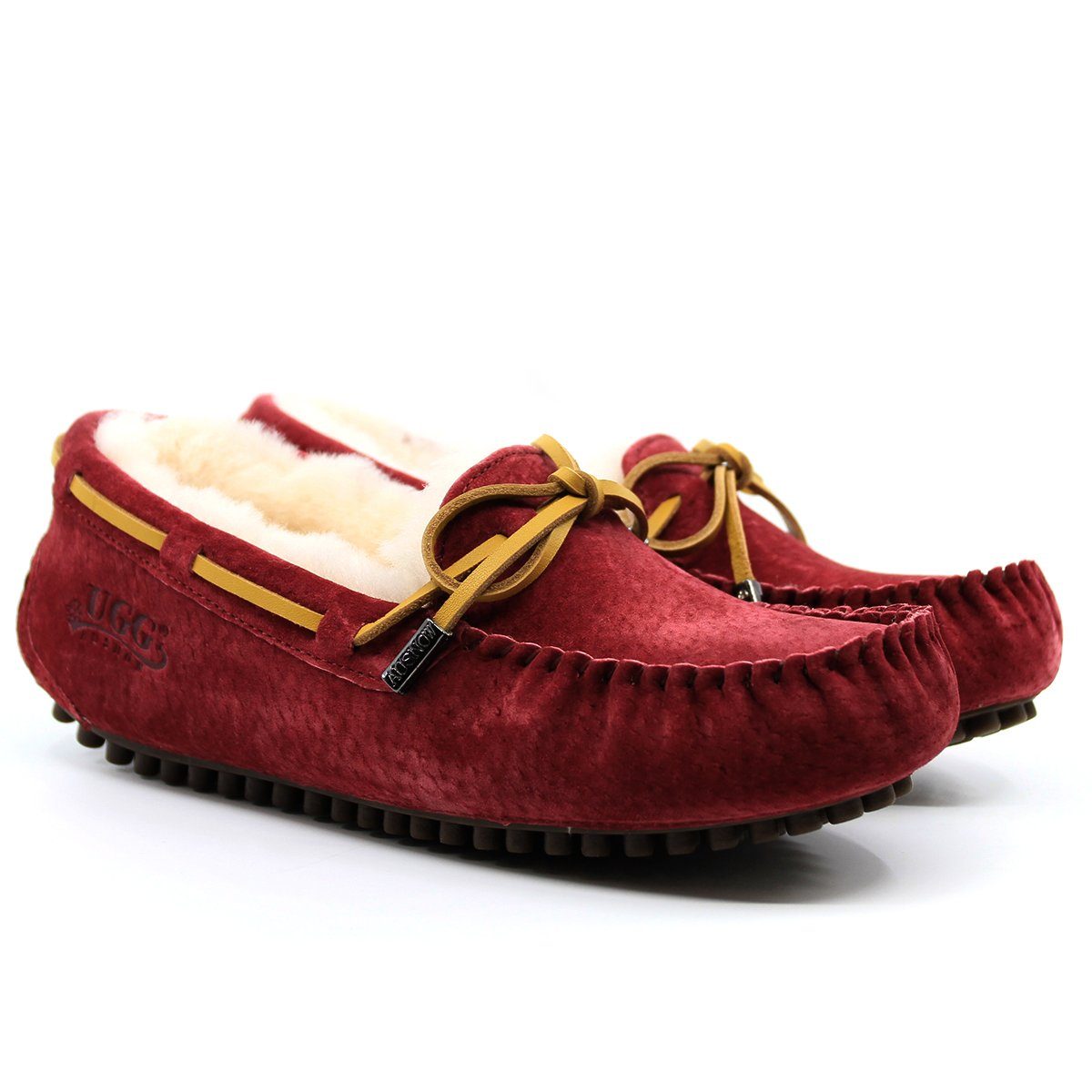 AuSnow UGG Ozsnow Premium Moccasin slippers for women, featuring soft suede material and cozy interior for comfortable wear.