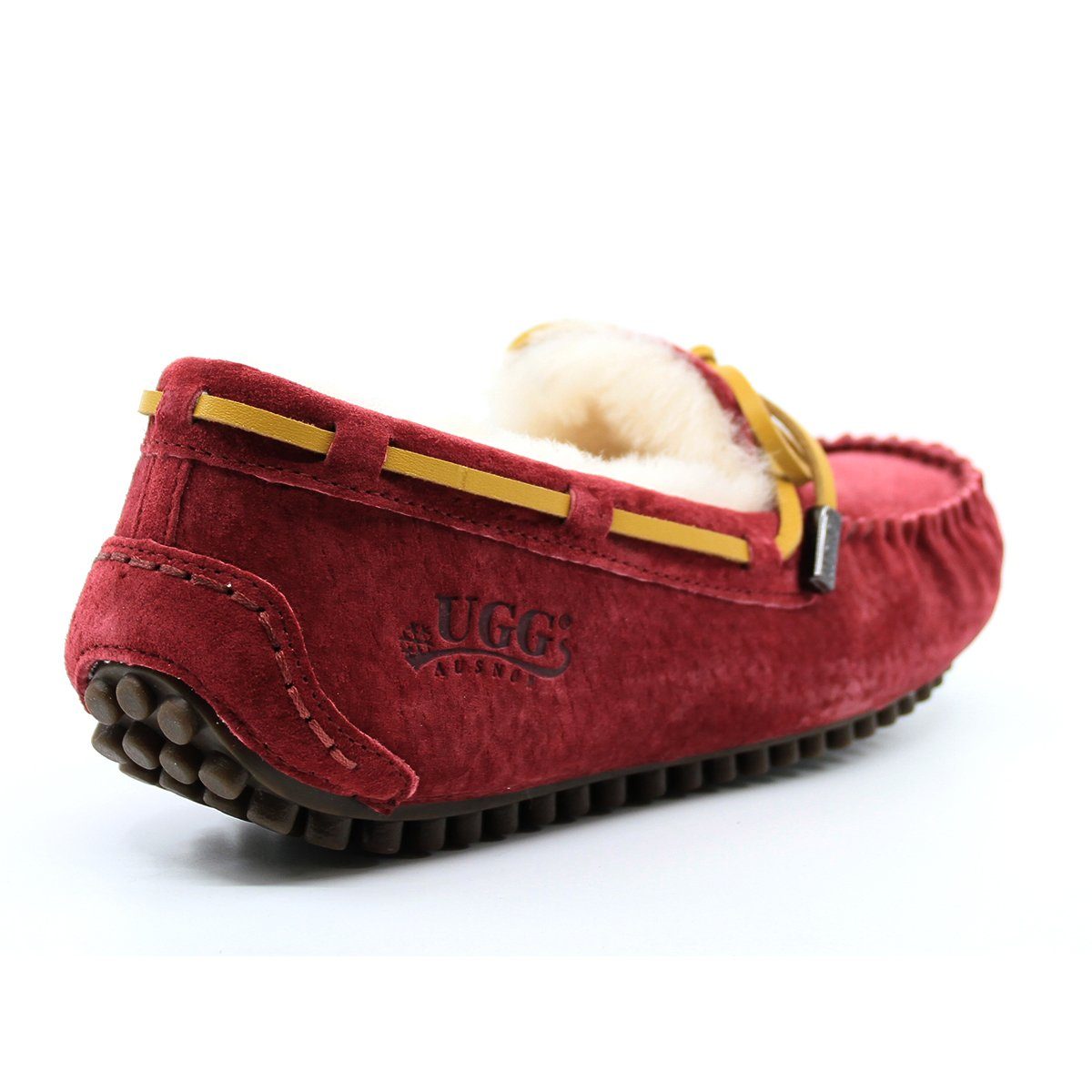 AuSnow UGG Ozsnow Premium Moccasin slippers for women, featuring soft suede exterior and cozy interior for comfortable wear.