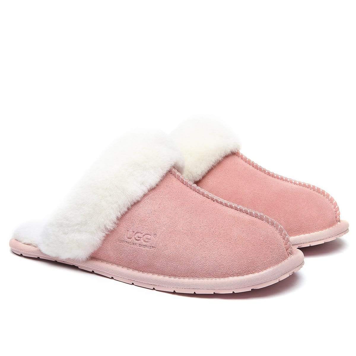 EverUgg UGG Premium Scuff Slippers for women, plush interior and soft suede exterior, ideal for comfortable indoor wear.