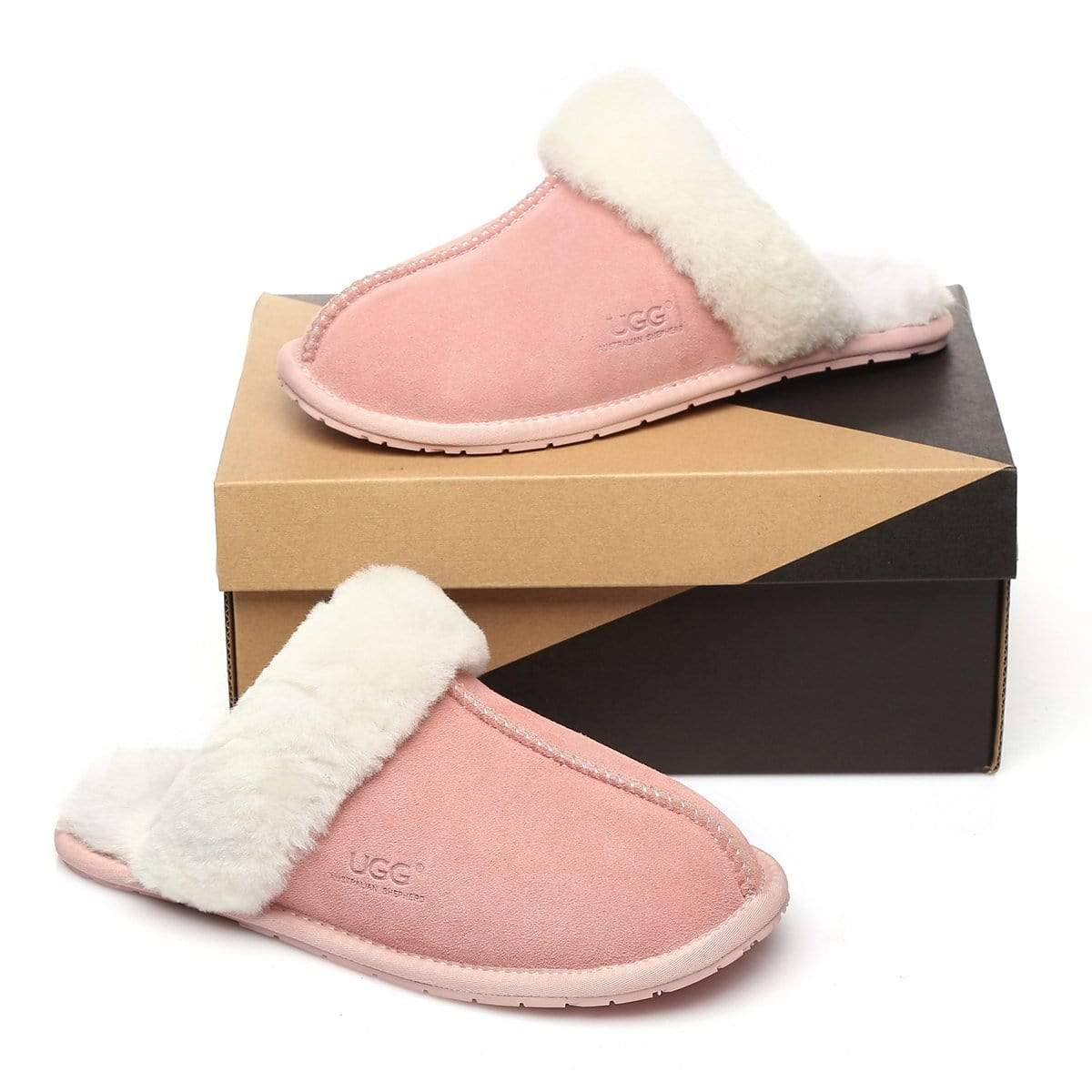 EverUgg UGG Premium Scuff Slippers for women, cozy slip-on slippers with soft lining and durable sole, perfect for indoor comfort.