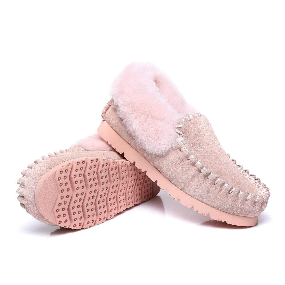 EverUgg UGG Premium Traditional Moccasin women's slippers with soft leather upper and cozy lining, perfect for indoor comfort