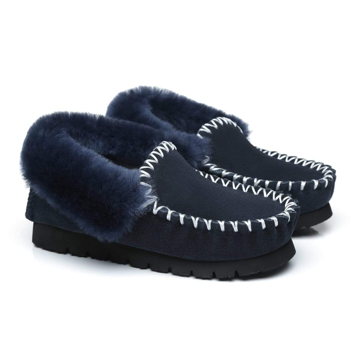 EverUgg UGG Premium Traditional Moccasin for women, cozy slippers with soft leather and plush lining, ideal for comfortable indoor wear.