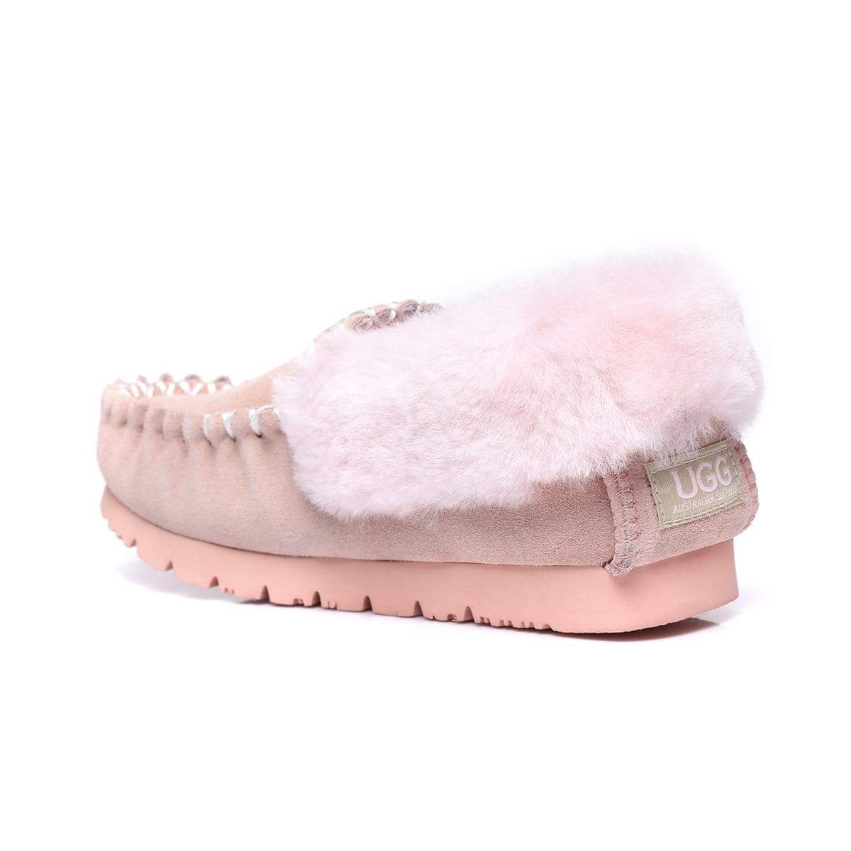 EverUgg UGG Premium Traditional Moccasin for women, classic brown slippers with soft leather and cozy lining.